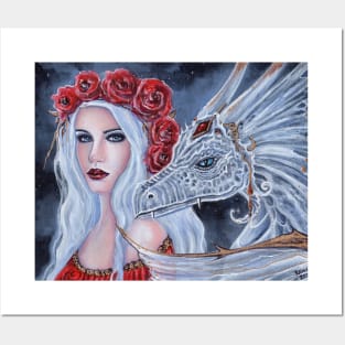 The guardian princess and dragon art by Renee Lavoie Posters and Art